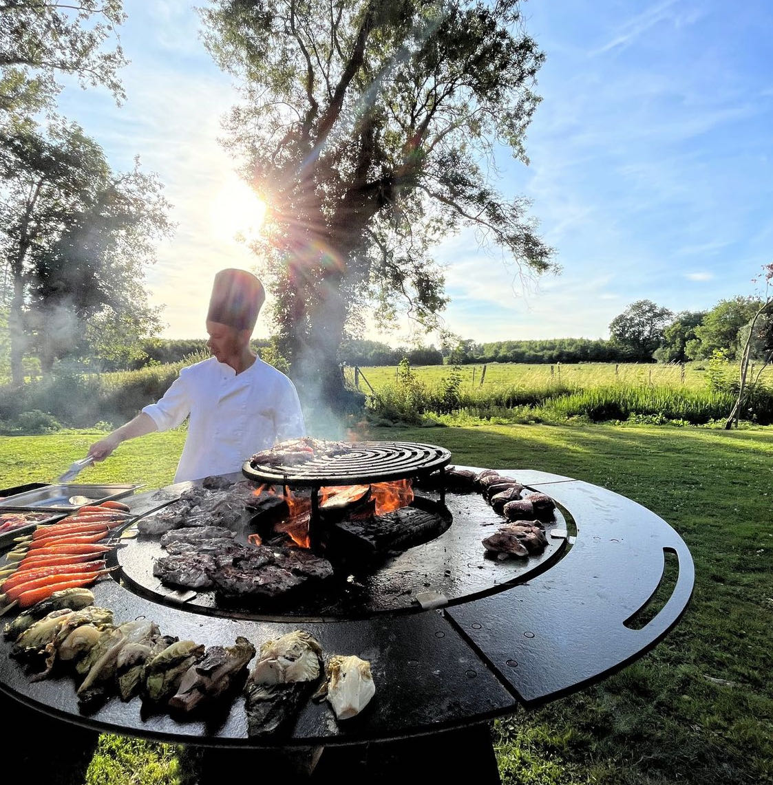 brasero plancha barbecue chef