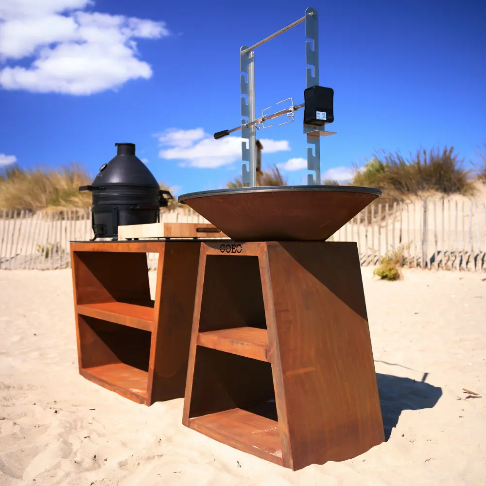 desserte table brasero kamado