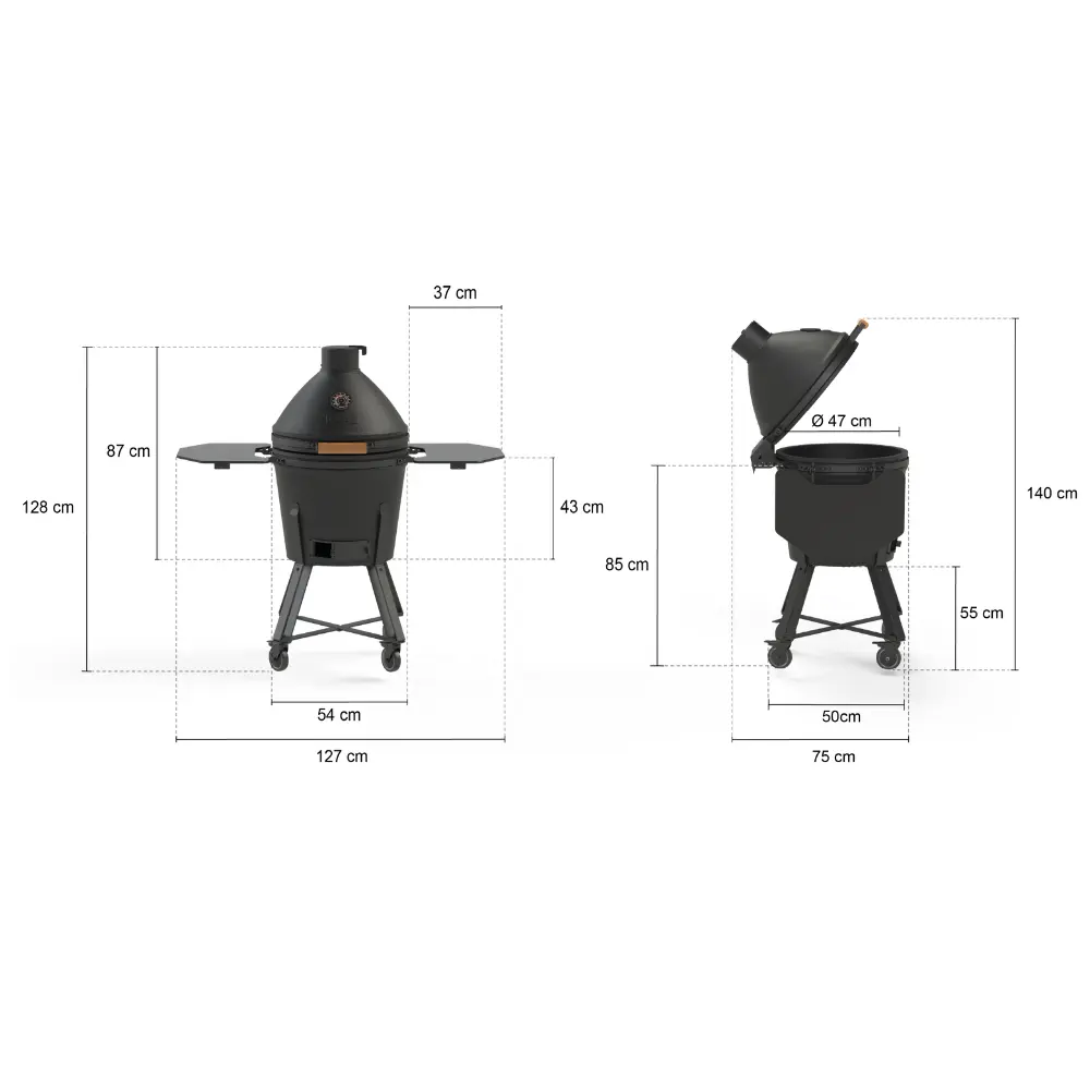 barbecue kamado quatro large chariot dimensions.webp