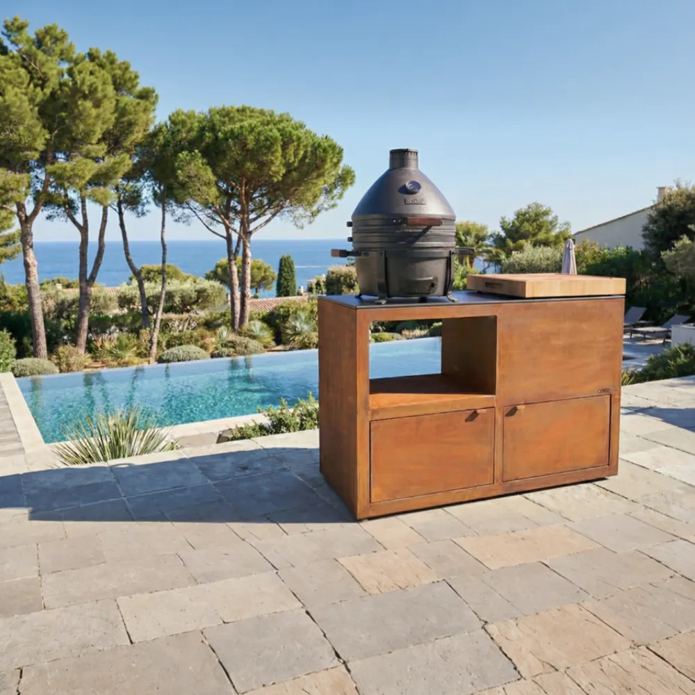 desserte ilot comptoir brasero corten 3.webp