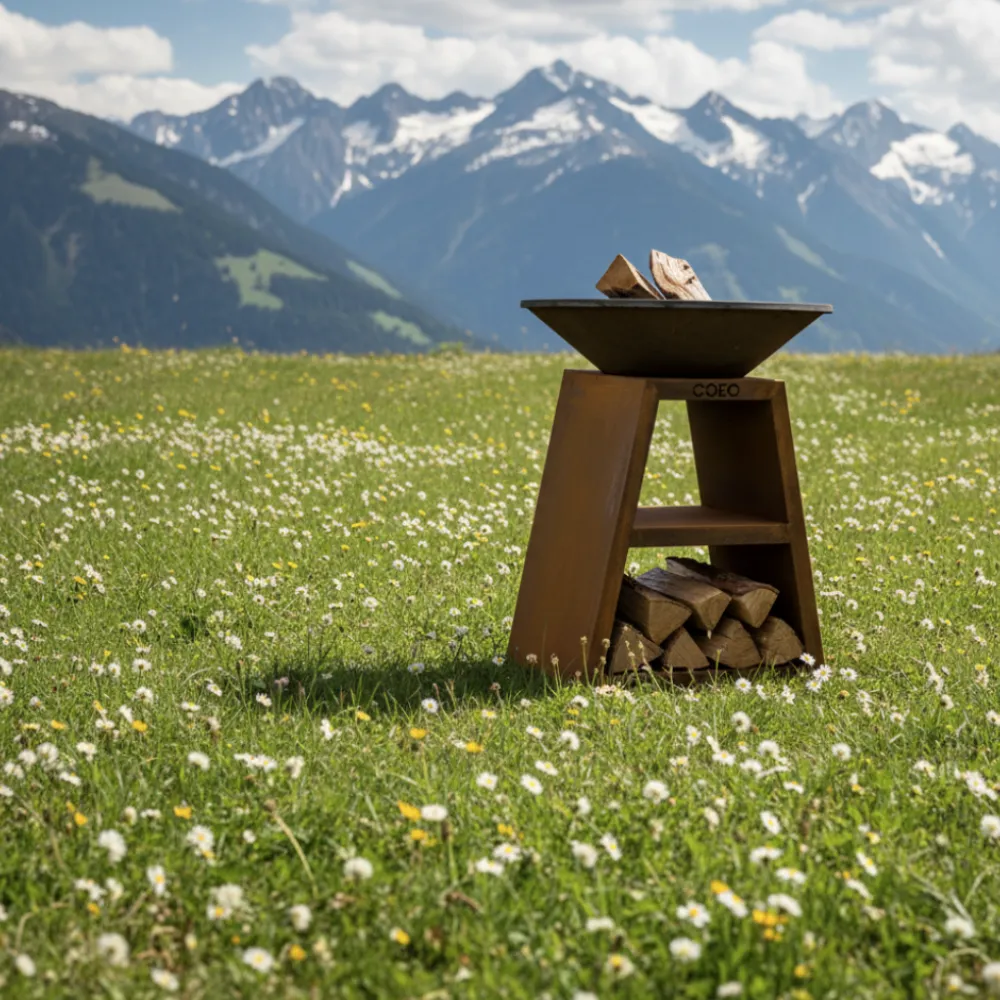 trio82c2 brasero barbecue plancha acier corten