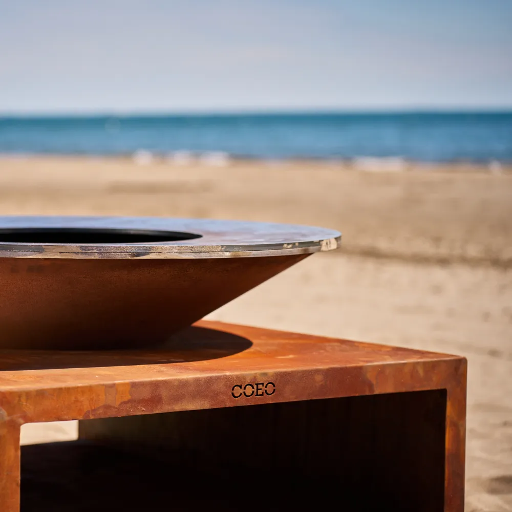 brasero plancha acier corten