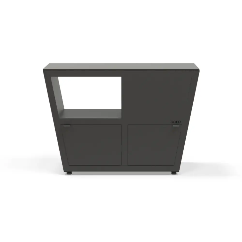 [VISLANDB] Trapezoidal Outdoor Kitchen Island for Brazier and BBQ with Optional Sink (NERO, Without sink)