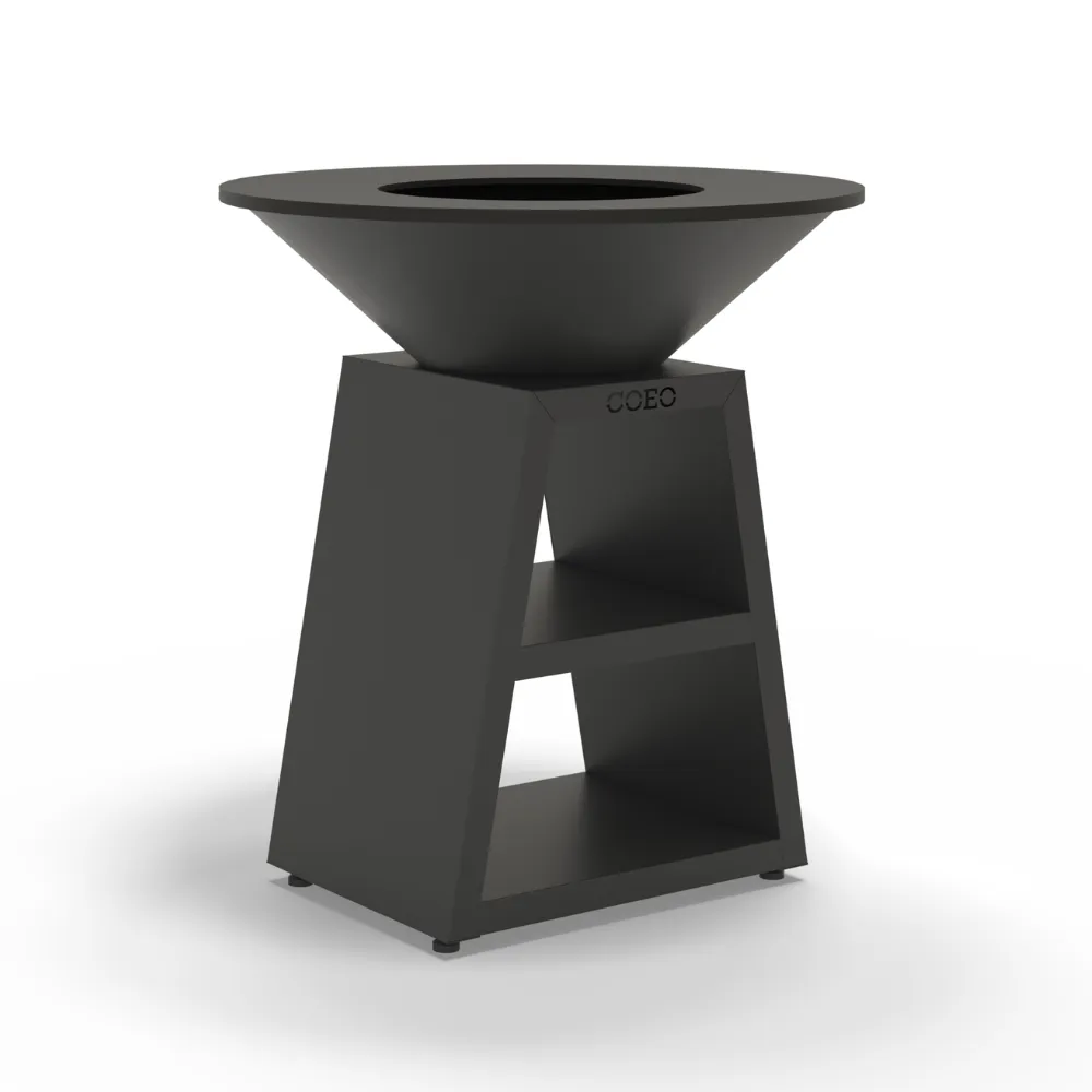[TRIO98B] TRIO fire pit Ø98cm (Black powder-coated galvanized steel, 110cm)