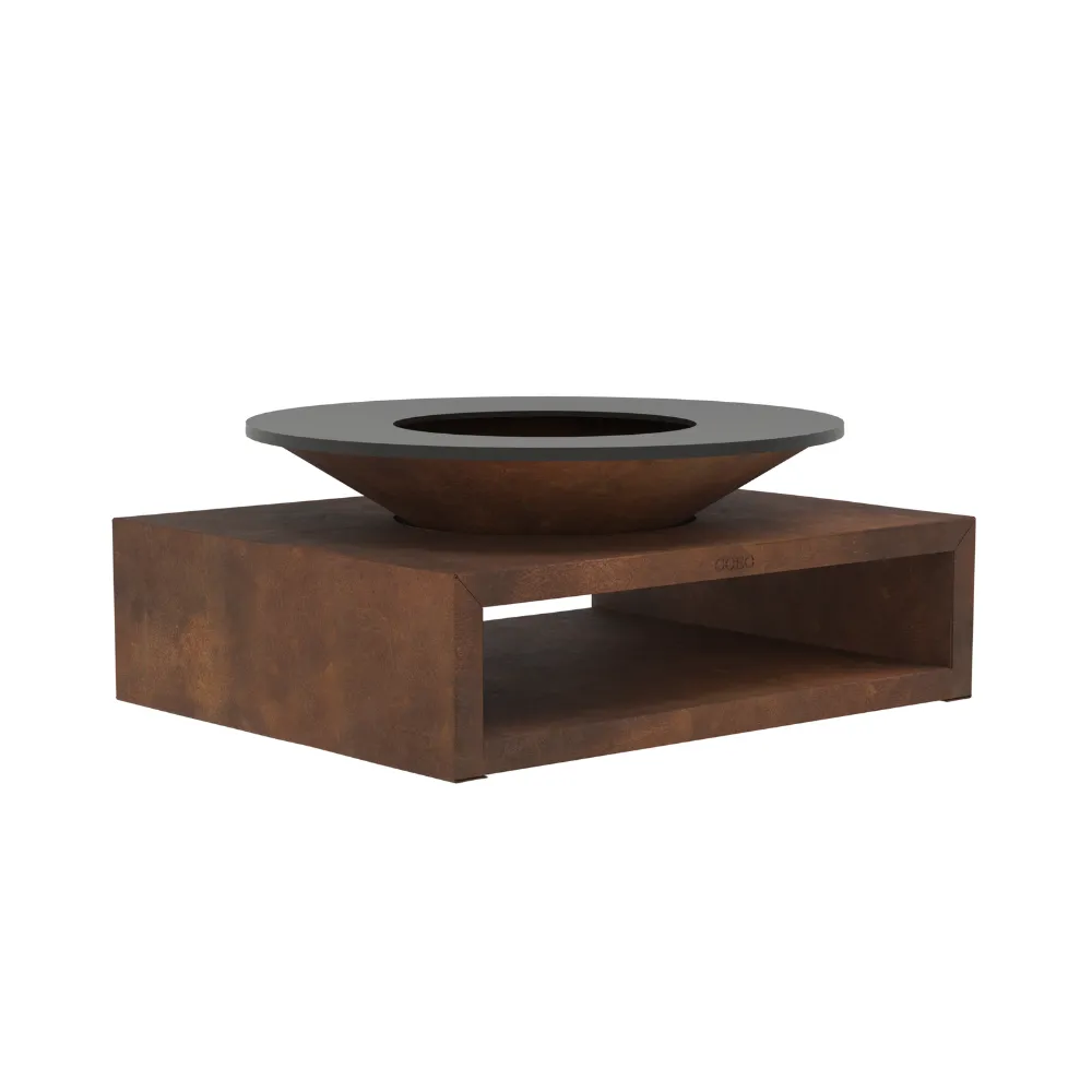 Low corten steel brasero trailer